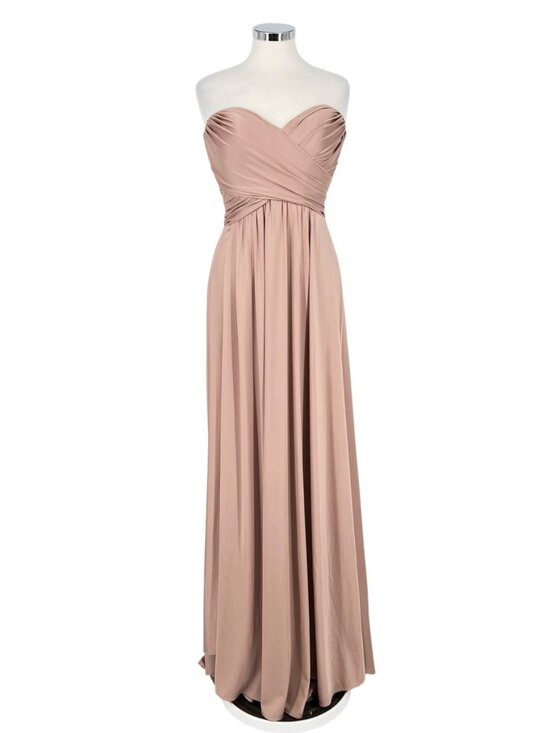 La Femme Blush Pink Strapless High Slit Floor-Length Formal Gown Size 6 - Picture 1 of 16